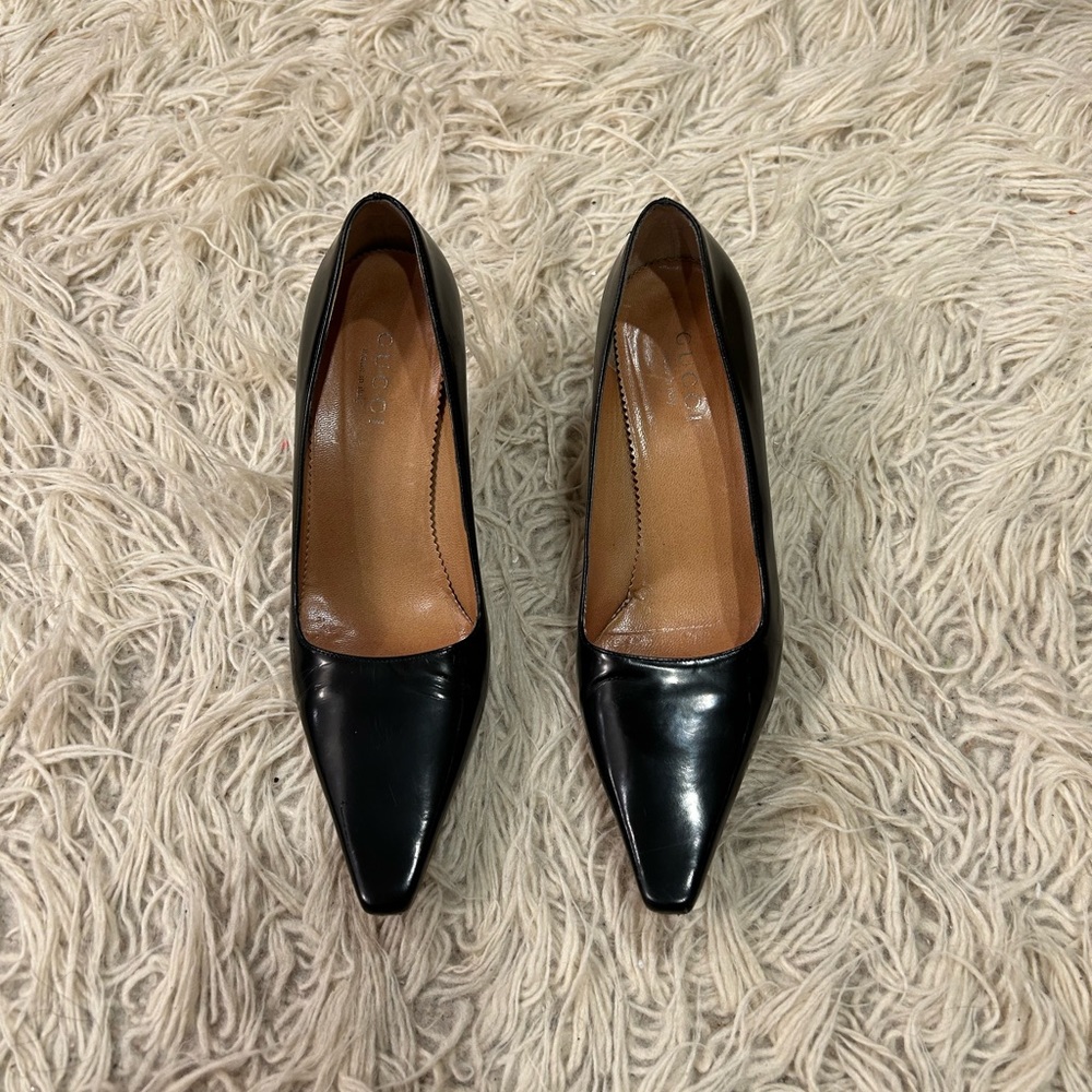 Gucci black leather classic Pumps 8.5 - Picture 1 of 7
